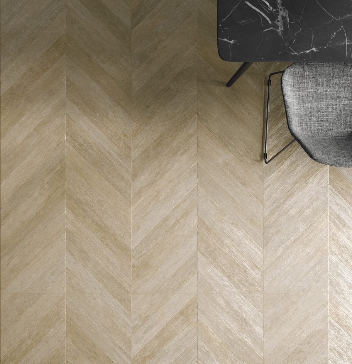Carrelage aspect bois — modèle Lenda, séjour