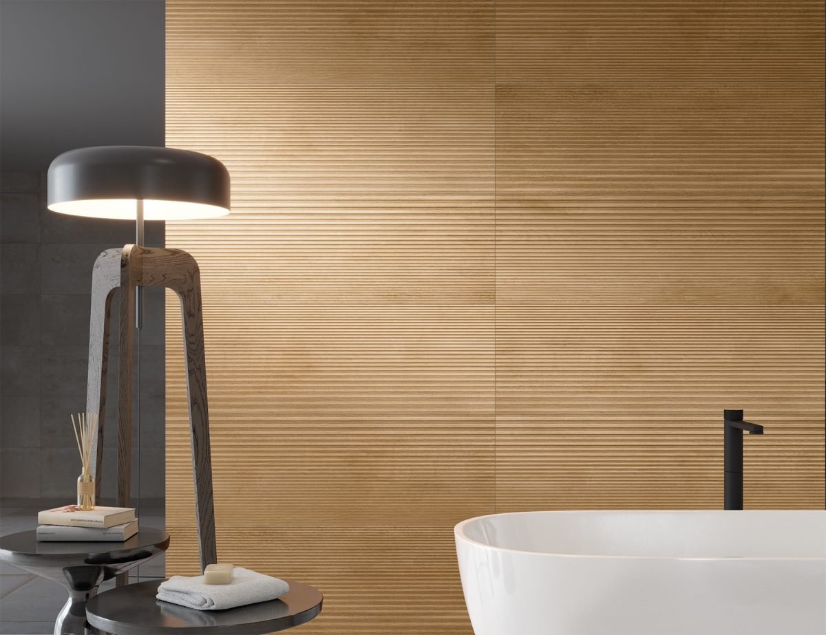Carrelage aspect bois — modèle Naturwood, salle de bain