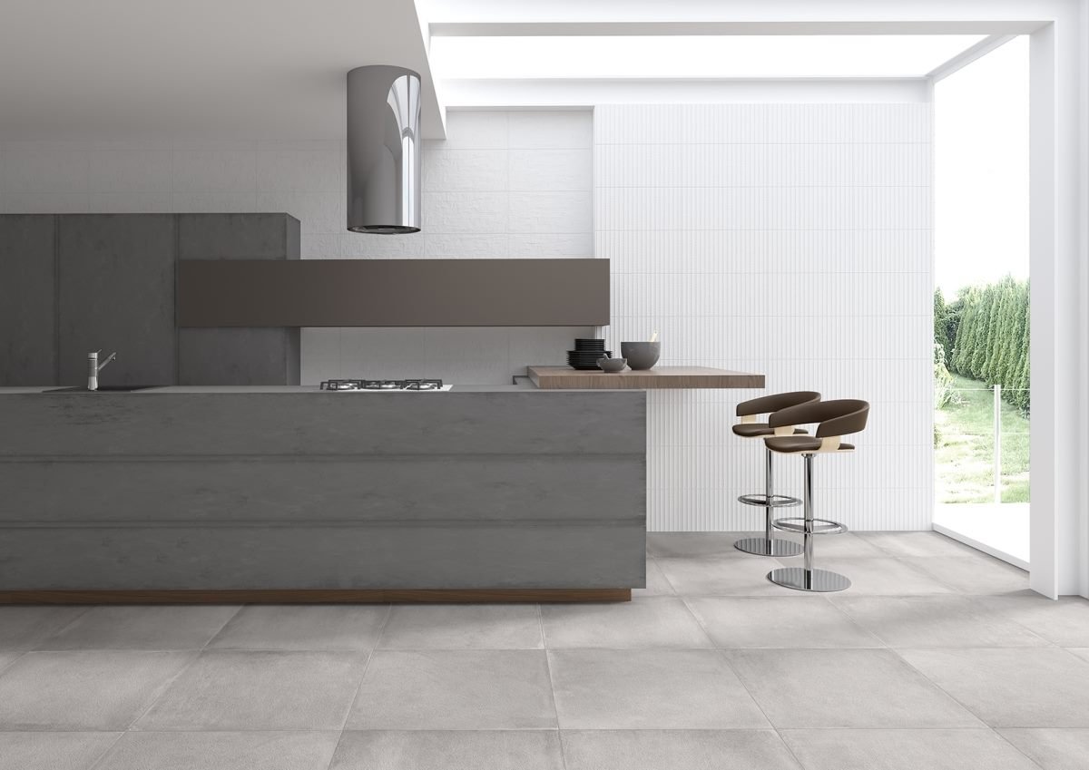 Carrelage aspect faïence & décor — modèle Essential, cuisine