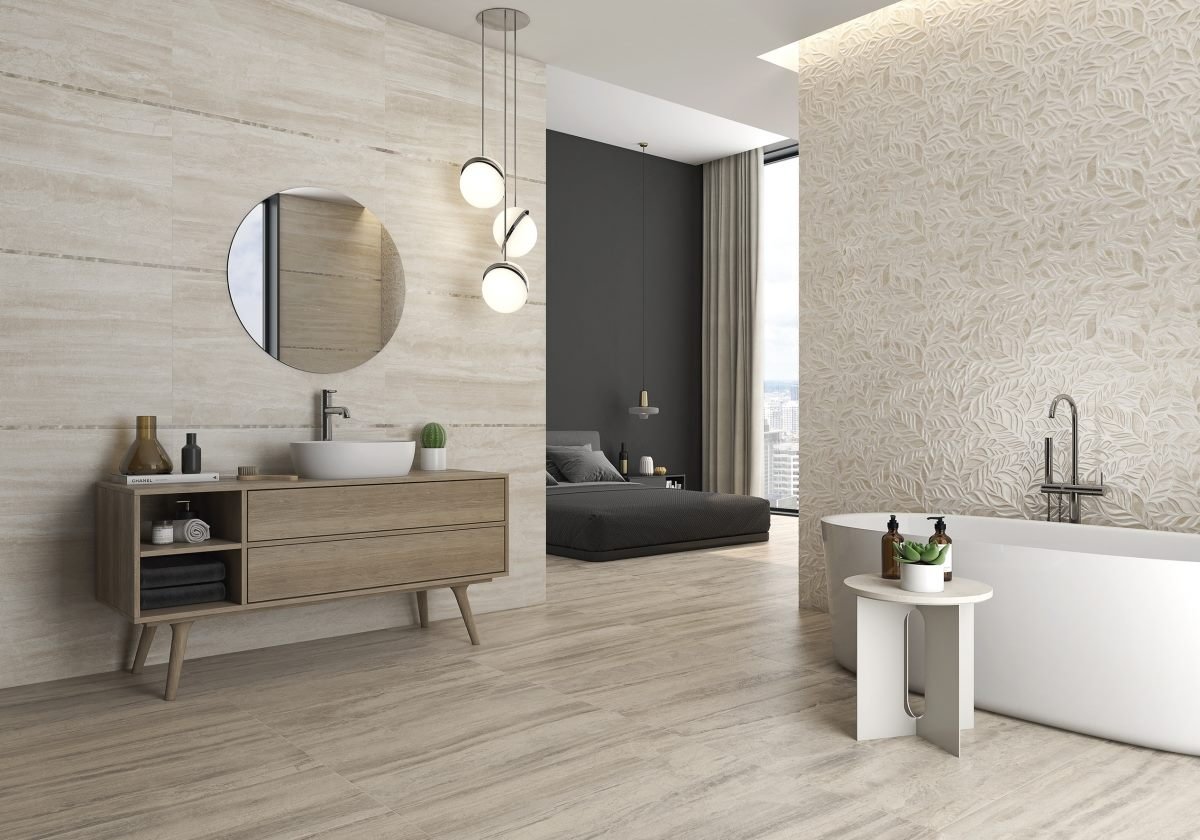 Carrelage aspect marbre — modèle Luxury, salle de bain